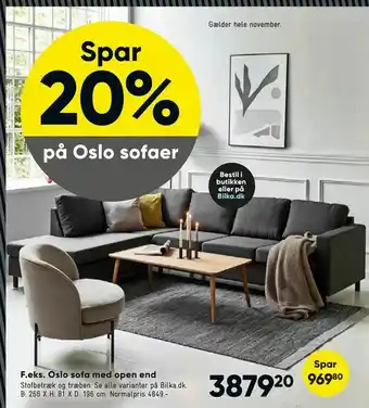 Oslo sofa med open end
