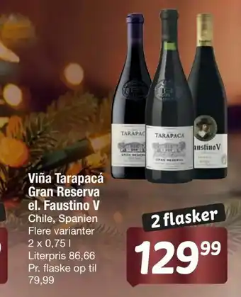Fakta Tyskland Viña Tarapacá Gran Reserva el. Faustino V tilbud