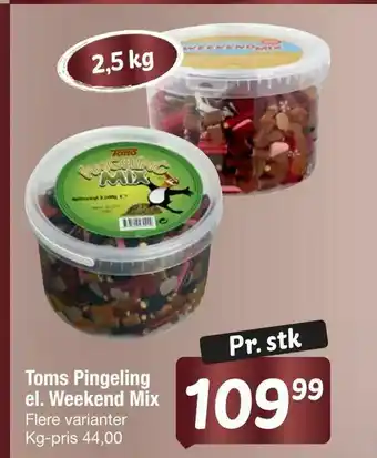 Fakta Tyskland Toms Pingeling el. Weekend Mix tilbud