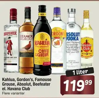 Fakta Tyskland Kahlua, Gordon's, Famouse Grouse, Absolut, Beefeater el. Havana Club tilbud