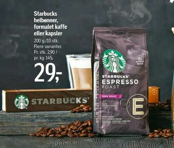Føtex Starbucks helbønner, formalet kaffe eller kapsler tilbud