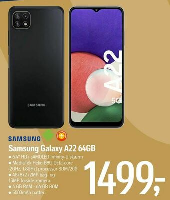Føtex Samsung Galaxy A22 64GB tilbud