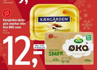 Føtex Kærgården økologisk smørbar eller Arla ØKO smør tilbud