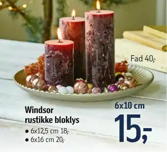 Føtex Windsor rustikke bloklys 6x10 cm tilbud