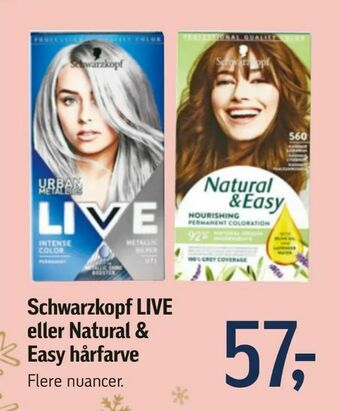 Føtex Schwarzkopf LIVE eller Natural & Easy hårfarve tilbud