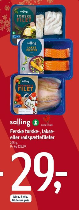 Føtex Ferske torske-, lakse- eller rødspættefileter tilbud