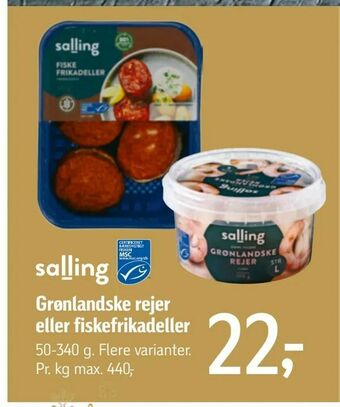 Grønlandske rejer eller fiskefrikadeller