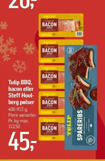 Føtex Tulip BBQ, bacon eller Steff Houl berg pølser tilbud