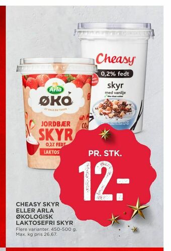 MENY Cheasy skyr eller arla økologisk laktosefri skyr tilbud