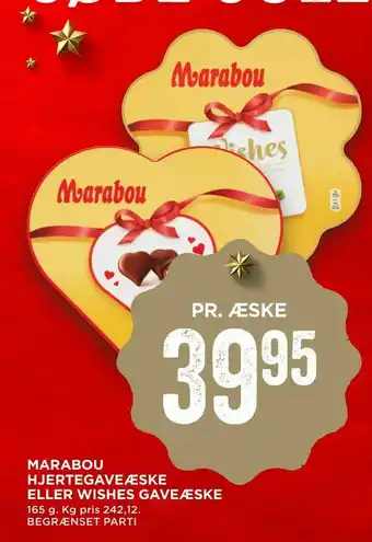 MENY Marabou hjerte gaveæske eller wishes gaveæske tilbud