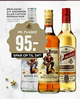 MENY Økologisk o.p. anderson eller captain morgan rom tilbud