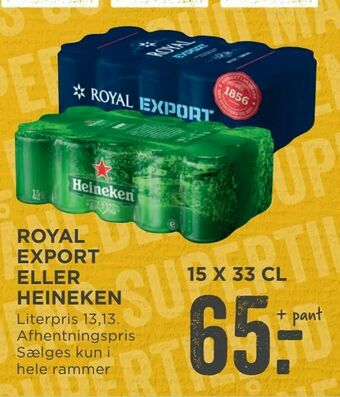 MENY Royal export eller heineken tilbud