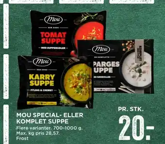 MENY Mou special- eller komplet suppe tilbud