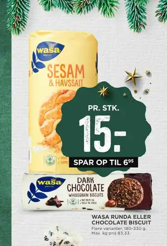 MENY Wasa runda eller chocolate biscuit tilbud