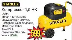 Harald Nyborg STANLEY Kompressor 1,5 HK tilbud