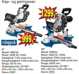 Harald Nyborg SCHEPPACH Kap- og geringssav tilbud