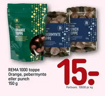 REMA 1000 toppe Orange, pebermynte eller punch
