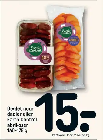 REMA 1000 Deglet nour dadler eller Earth Control abrikoser tilbud