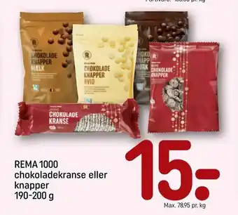 REMA 1000 REMA 1000 chokoladekranse eller knapper tilbud