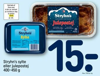 REMA 1000 Stryhn's sylte eller julepostej tilbud