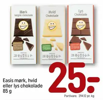 REMA 1000 Easis mørk, hvid eller lys chokolade tilbud