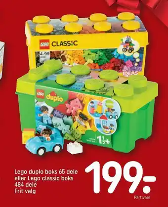 Lego duplo boks 65 dele eller Lego classic boks 484 dele