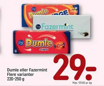 REMA 1000 Dumle eller Fazermint tilbud