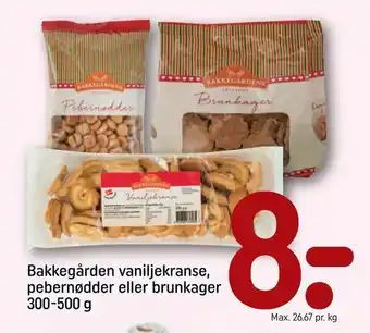 Bakkegården vaniljekranse, pebernødder eller brunkager