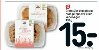 REMA 1000 Gram Slot økologiske orange-specier eller kanelkager tilbud