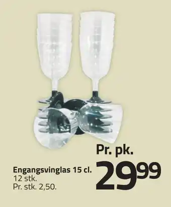 Fleggaard Engangsvinglas 15 cl tilbud