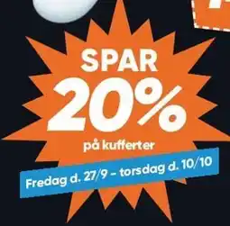 Bilka SPAR 20% på kufferter tilbud