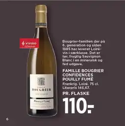 MENY FAMILLE BOUGRIER CONFIDENCES POUILLY FUMÉ tilbud