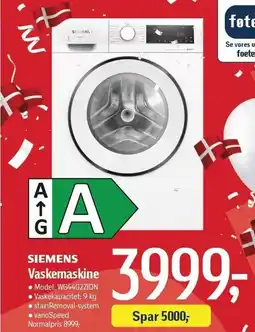 Føtex Siemens Vaskemaskine tilbud