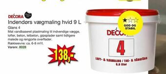 Harald Nyborg Indendørs vægmaling hvid 9 L tilbud