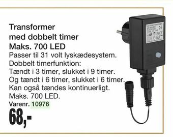 Harald Nyborg Transformer med dobbelt timer Maks. 700 LED tilbud
