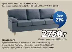 JYSK GEDVED SOFA tilbud