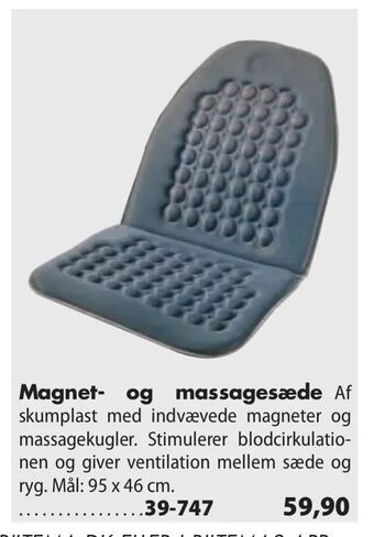 Magnet- og massagesæde