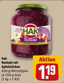 REWE DE HAK Rotkohl Mit Apfelstücken tilbud