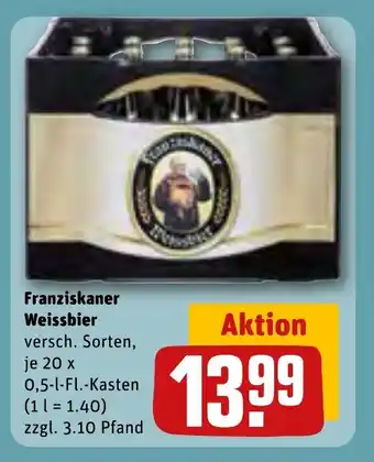 REWE Franziskaner Weissbier tilbud