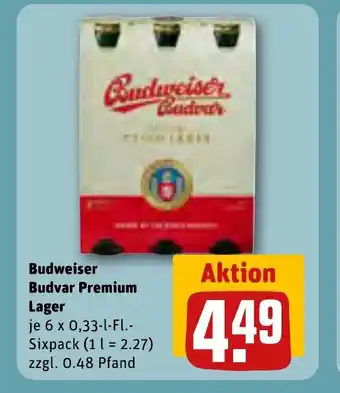 REWE BUDWEISER Budvar Premium Lager tilbud