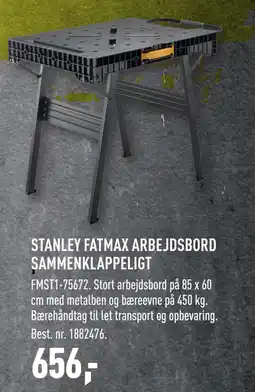 Johannes Fog STANLEY FATMAX ARBEJDSBORD SAMMENKLAPPELIGT tilbud