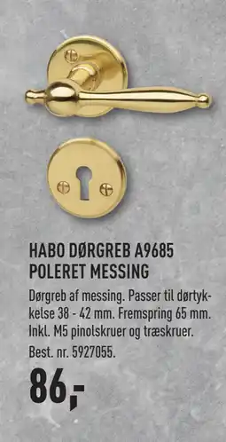 Johannes Fog HABO DØRGREB A9685 POLERET MESSING tilbud