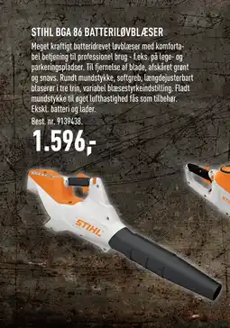 Johannes Fog STIHL BGA 86 BATTERILØVBLÆSER tilbud