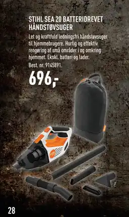 STIHL SEA 20 BATTERIDREVET HÅNDSTØVSUGER