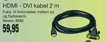 Harald Nyborg HDMI - DVI kabel 2 m tilbud