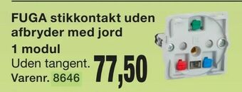 Harald Nyborg FUGA stikkontakt uden afbryder med jord 1 modul tilbud