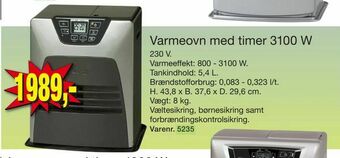 Harald Nyborg Varmeovn med timer 3100 W tilbud