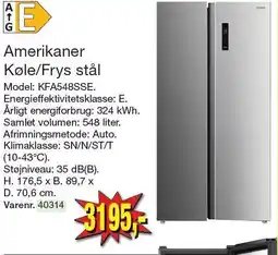 Harald Nyborg WASCO Amerikaner Køle/Frys stål tilbud