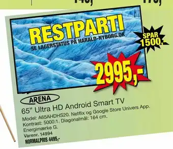 Harald Nyborg 65" Ultra HD Android Smart TV tilbud