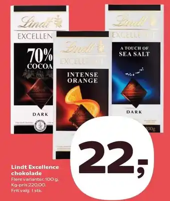 Kvickly Lindt Excellence chokolade tilbud